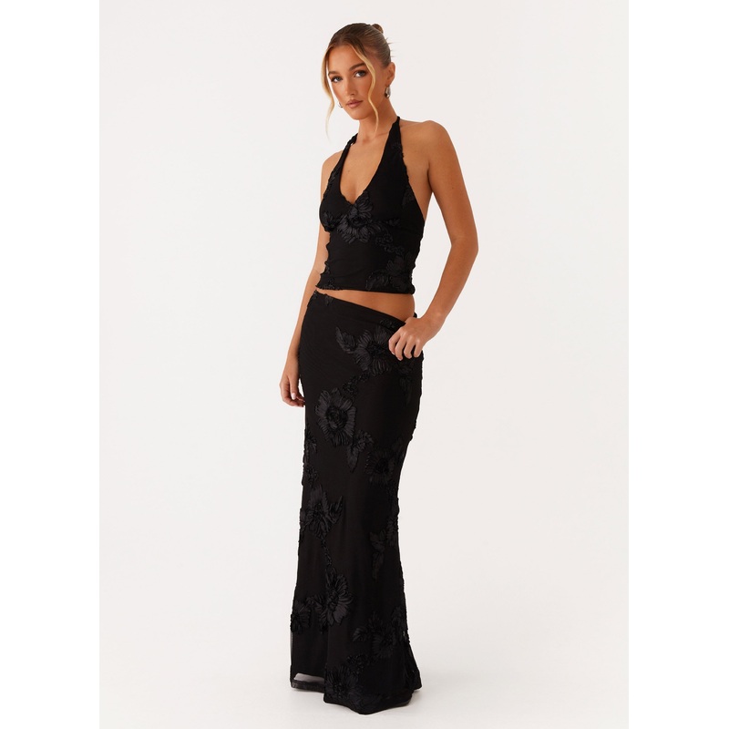 Radiate Maxi Skirt – Black
