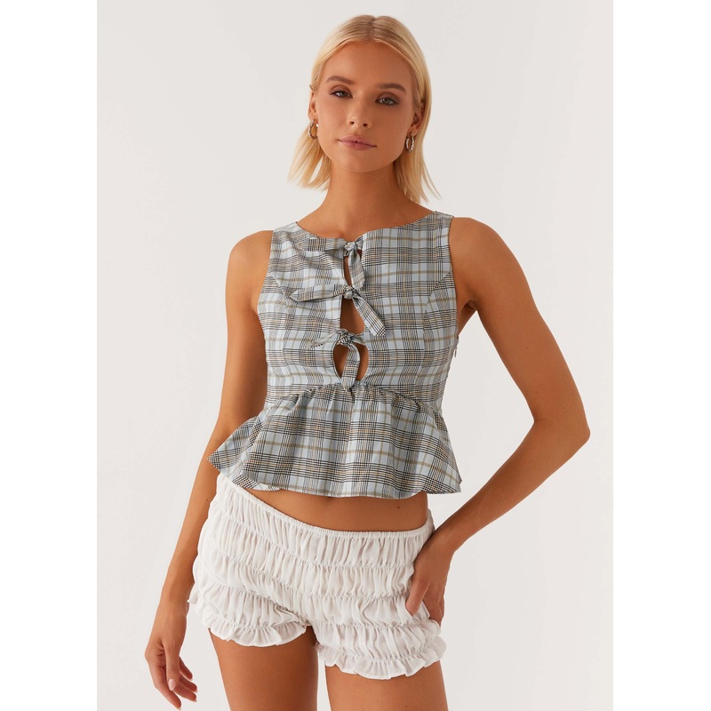 Romina Tie Top – Check
