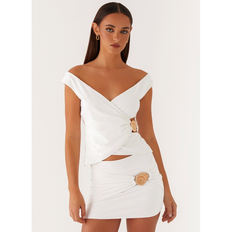 Shoreline Mini Skirt – White