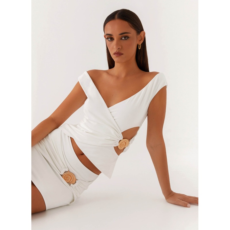 Shoreline Off Shoulder Top – White
