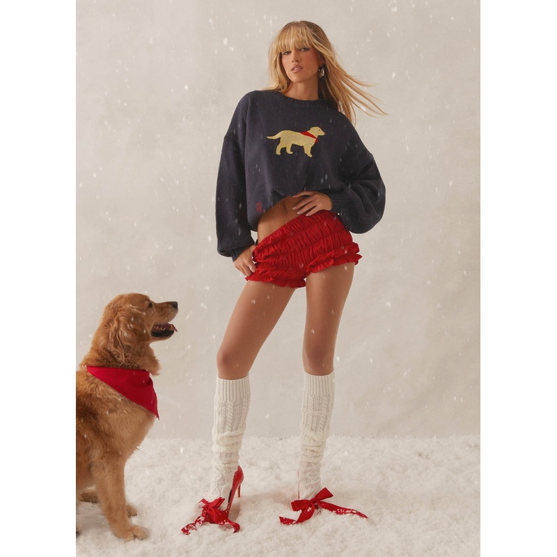 Twister Oversized Knit Sweater – Navy