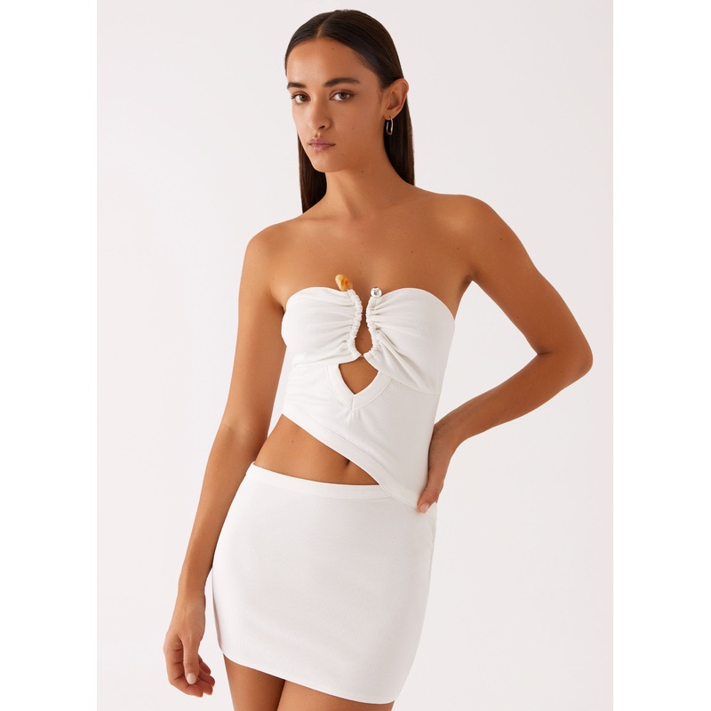 Wild Roses Mini Dress – White