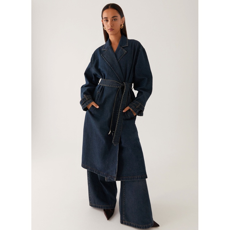 Yosemite Oversized Trench Coat – Blue