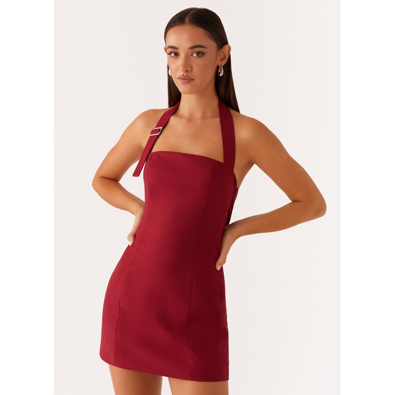 Bianca Halter Dress – Red