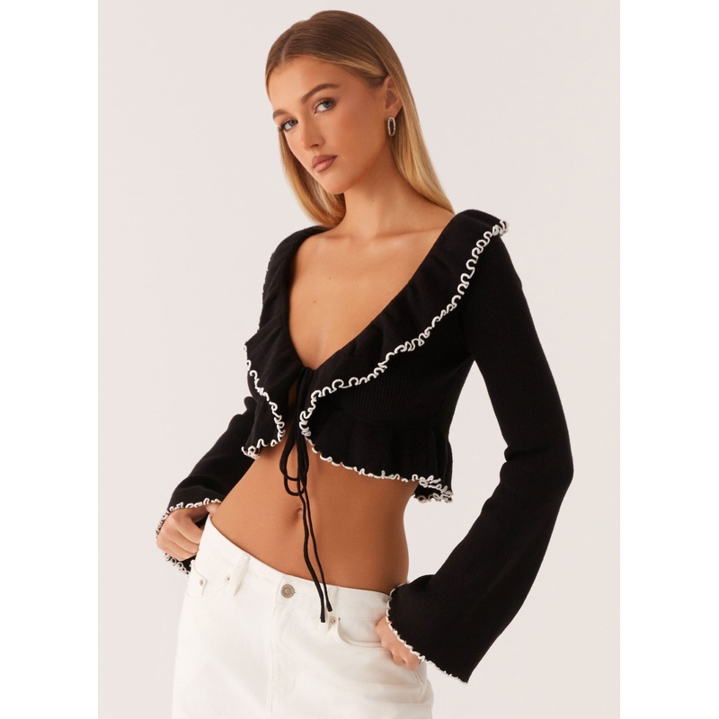 Butterfly Effect Knit Top – Black