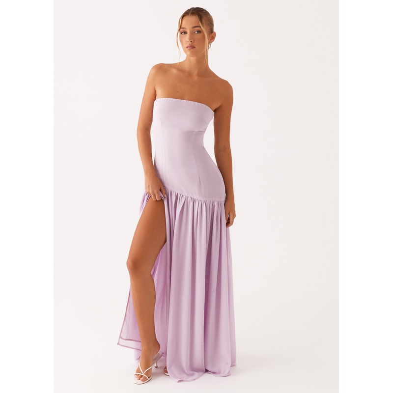 Eden Strapless Maxi Dress – Lilac