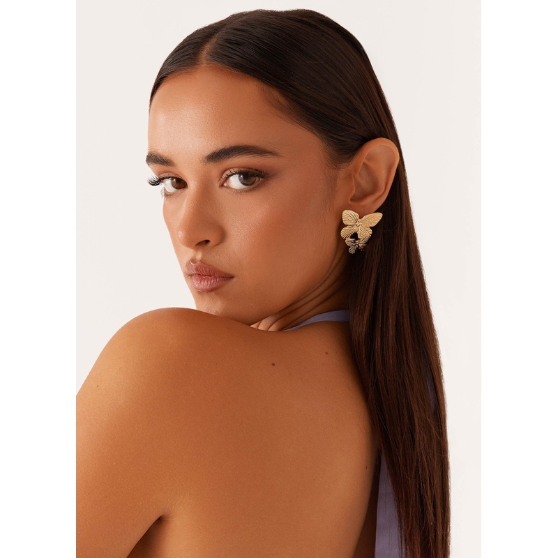 Faye Butterfly Earrings – Gold