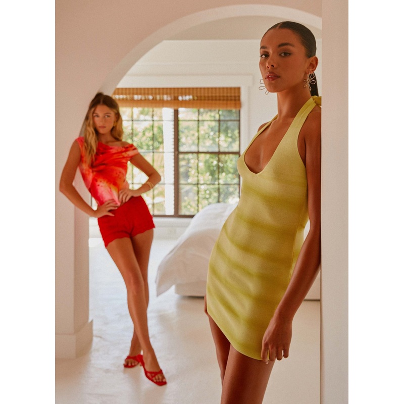 Kallie Knit Mini Dress – Yellow