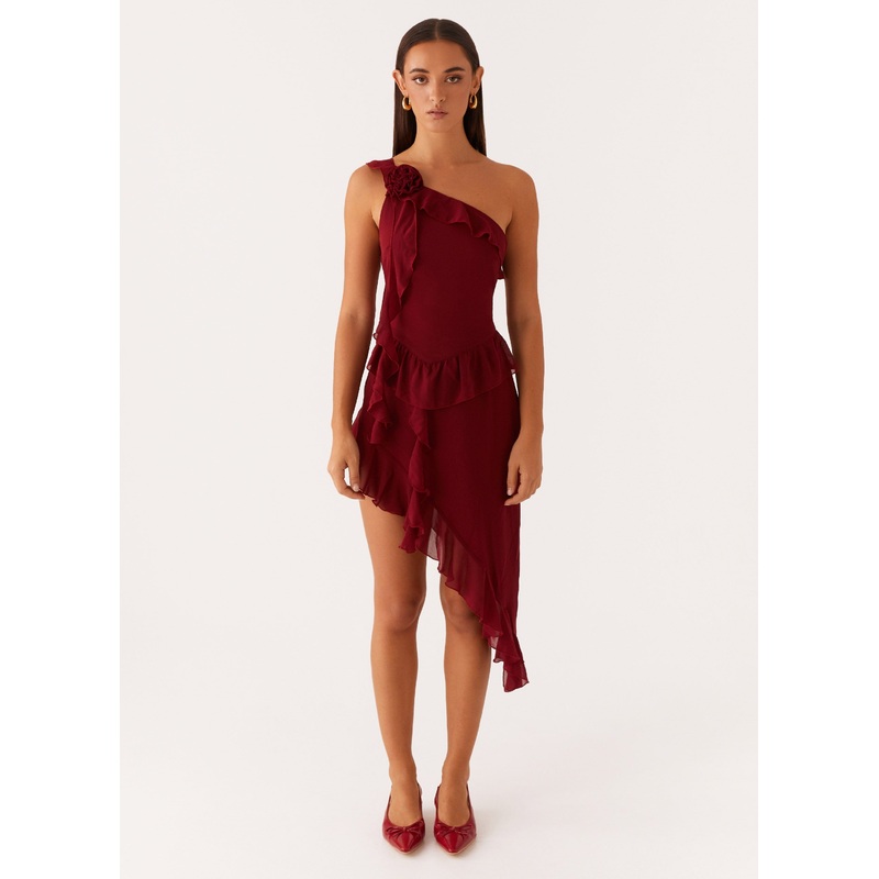 No Secret Mini Dress – Deep Red