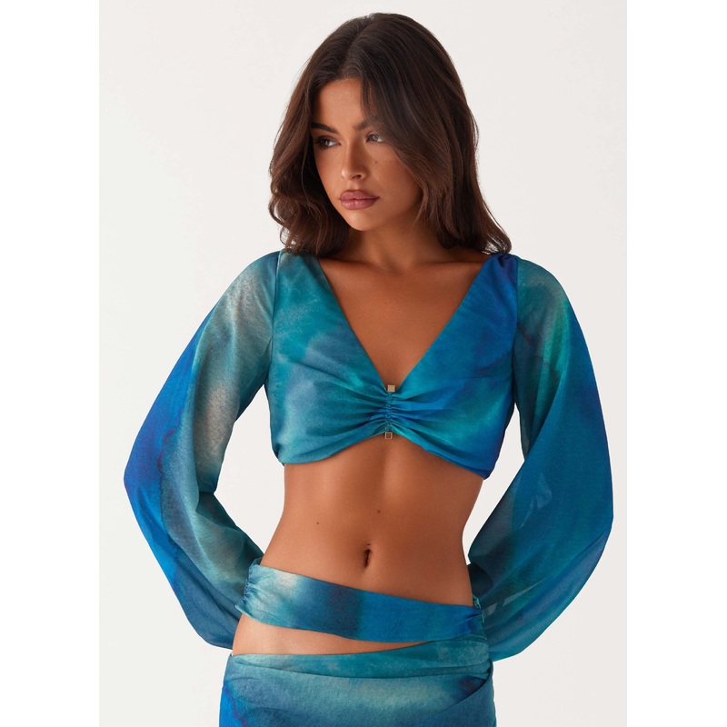 Austin Long Sleeve Top – Blue Tie Dye