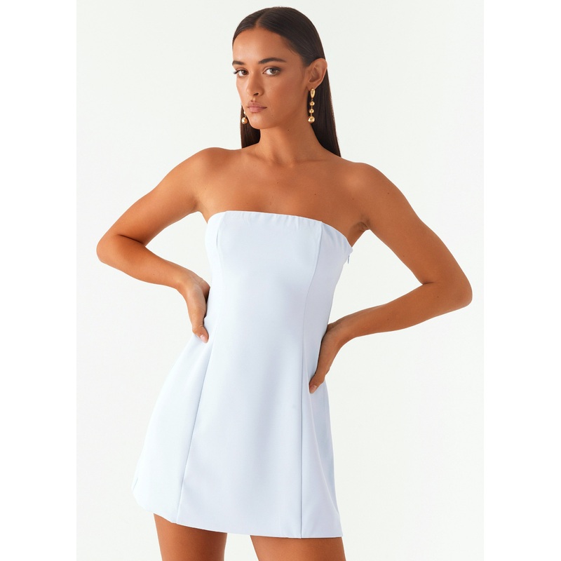 Ayanna Strapless Mini Dress – Blue