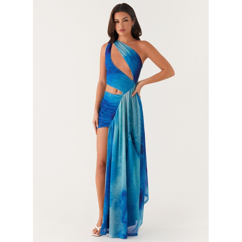 Blinded Maxi Dress – Blue Tie Dye