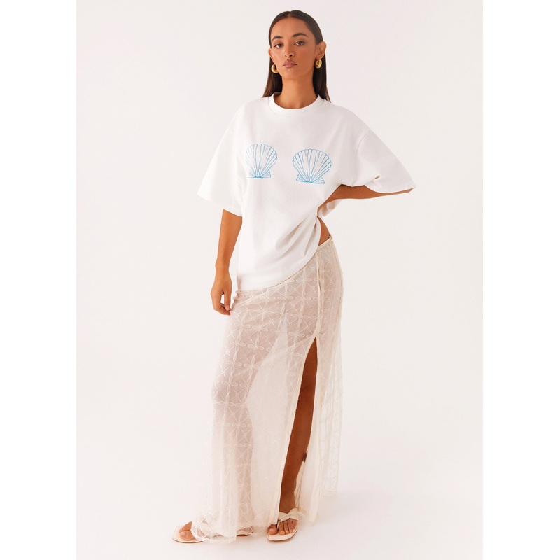 Born To Have Fun Oversized Graphic Tee – Blue Shell