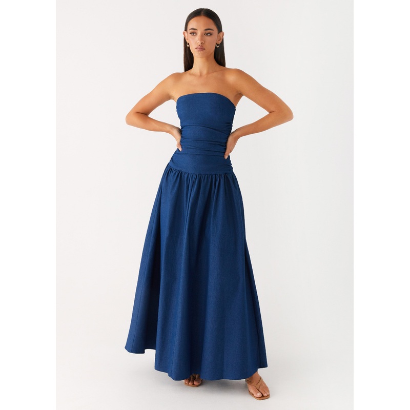 Carmel Denim Maxi Dress – Indigo