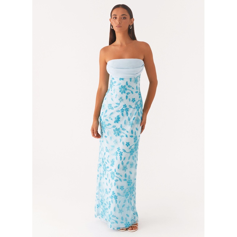 Prism Beaded Maxi Dress – Blue