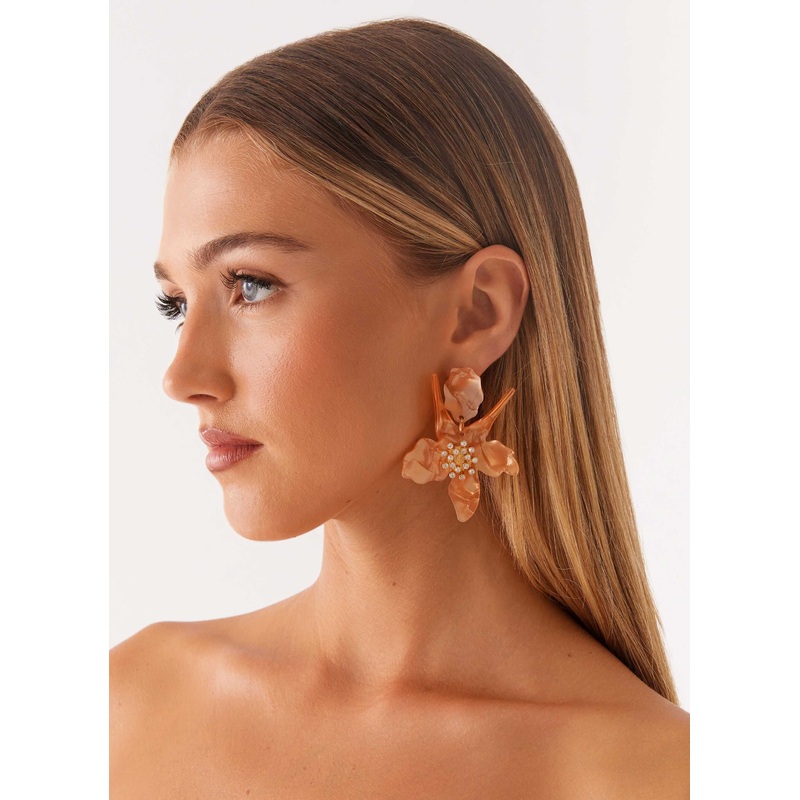 Siesta Flower Earrings – Orange