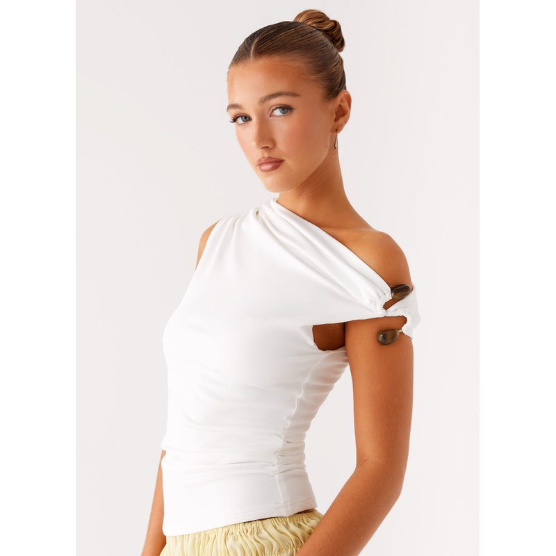 Agathe One Shoulder Top – Ivory