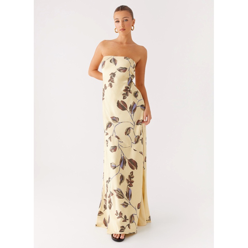 Alisa Strapless Maxi Dress – Buttercream Bliss