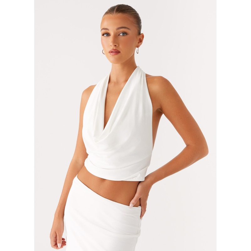Ashi Cowl Top – White