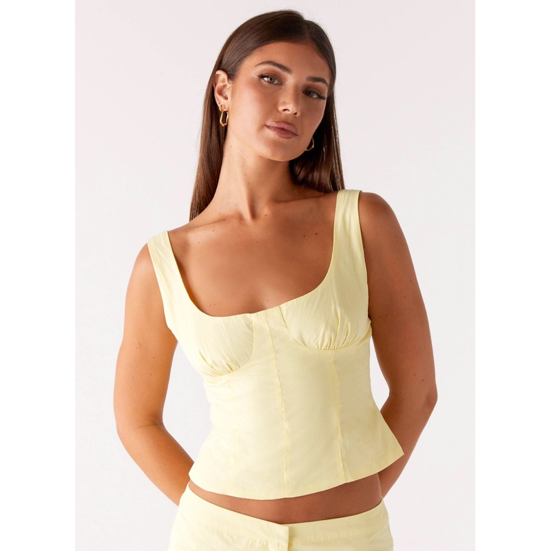Coastline Bustier Top – Yellow