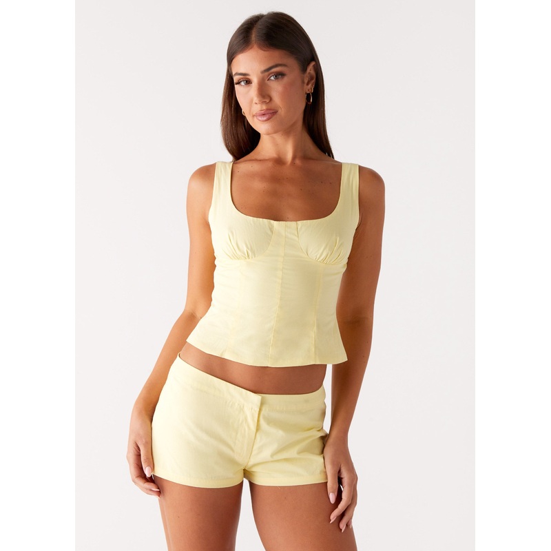 Coastline Mini Shorts – Yellow