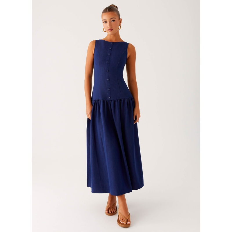 Hayes Denim Midi Dress – Indigo