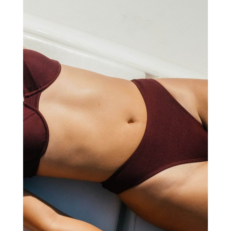 Marina tanga bottom – Burgundy rib