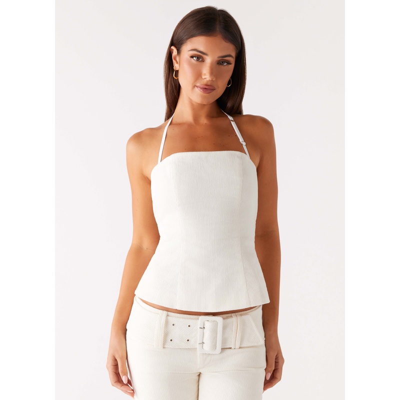 Maya Backless Top – Pearl