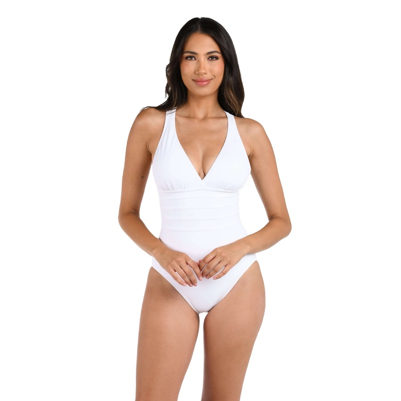 Island Goddess Multi-Strap Cross-Back One Piece – White