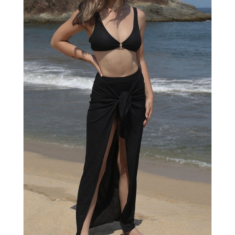 Stella sarong – Black rib