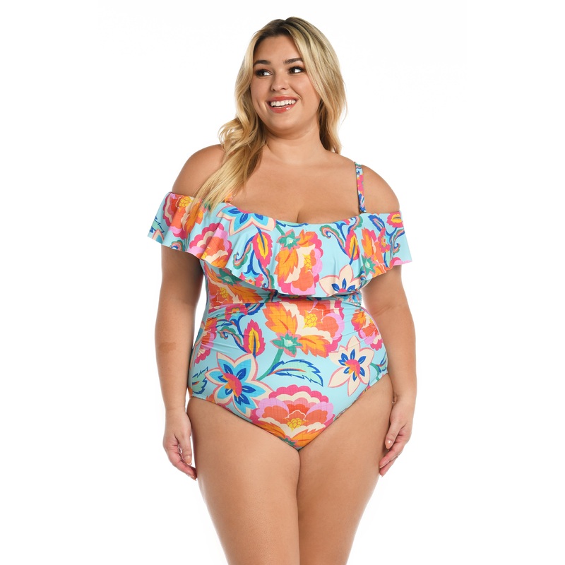 Breezy Beauty Off Shoulder Ruffle One Piece (Final Sale)