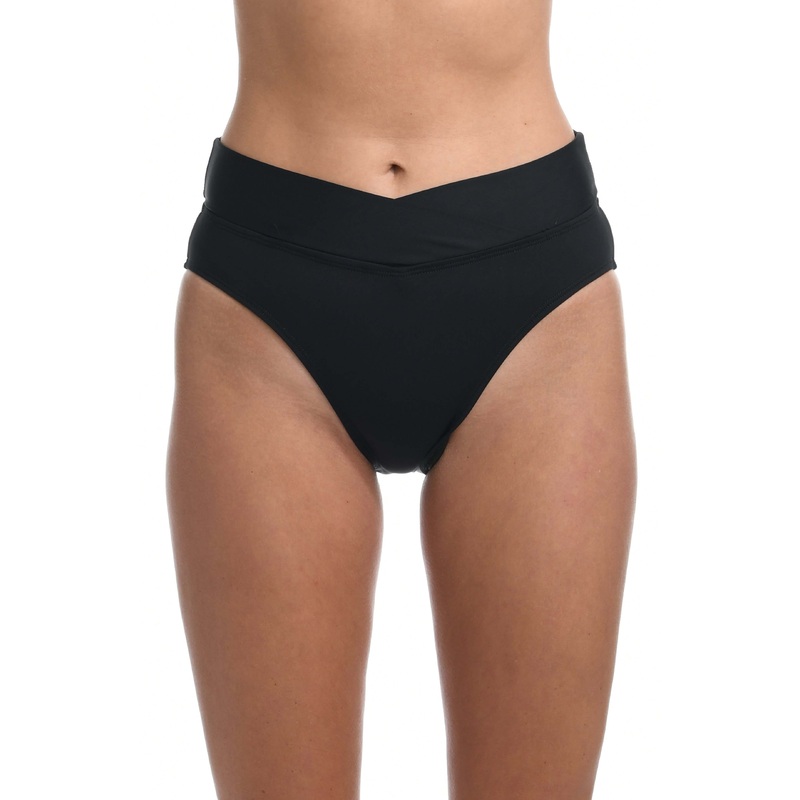 Island Goddess Crossover High Waist Bottom – Black – FINAL SALE