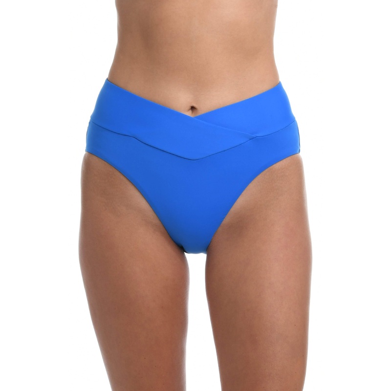 Island Goddess Crossover High Waist Bottom – Capri Blue (Final Sale)