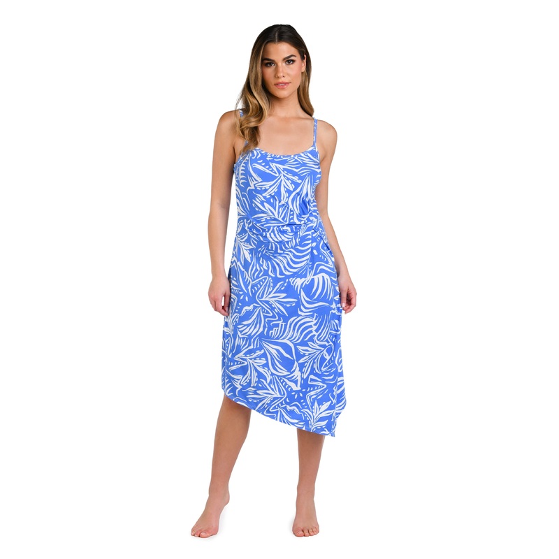 Beachside Bay Asymmetrical Draped Midi Dress – FINAL SALE