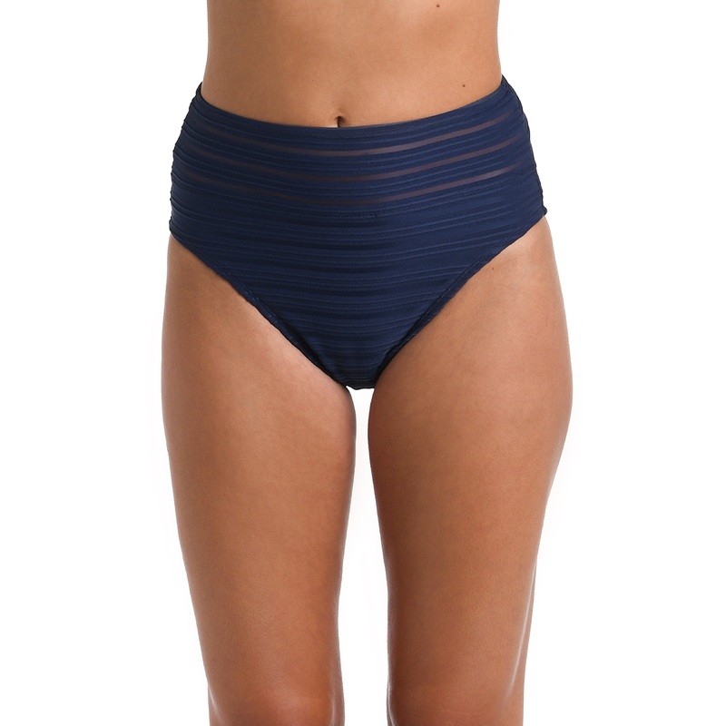 Fluid Lines High-Waist Bottom w/ Mesh Detail – Indigo – FINAL SALE