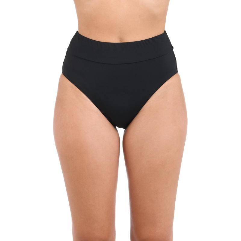 Island Goddess Cinch Back High Waist Bottom – Black