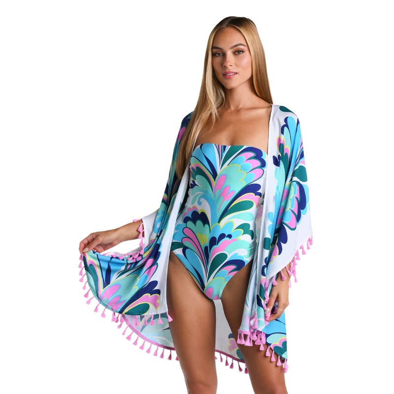 Sunshine 79 Far Out Feathers Open Front Kimono – FINAL SALE