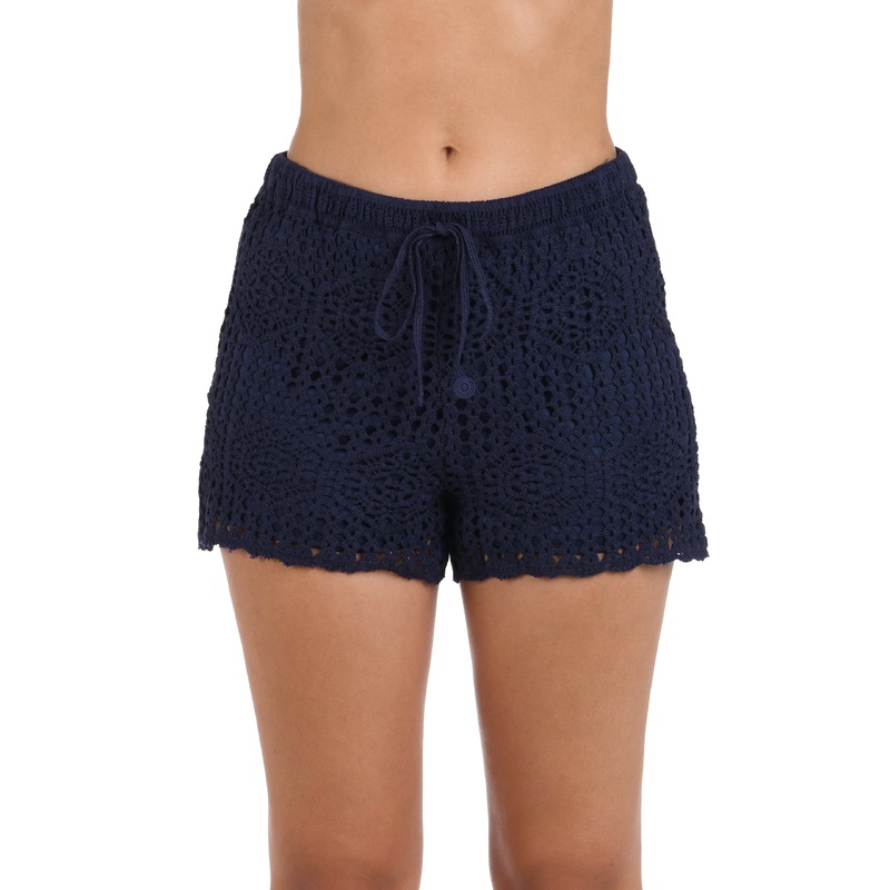 Waverly Covers Crochet Beach Shorts – Indigo – FINAL SALE