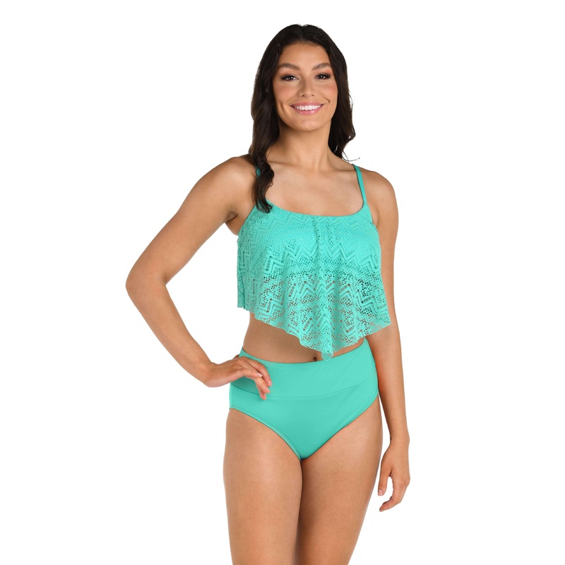 24th & Ocean Cecily Crochet Handkerchief Flounce Midkini Top – FINAL SALE