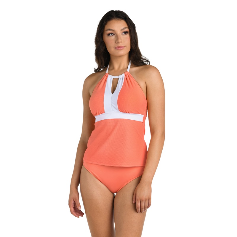 24th & Ocean Santorini Block High Neck Keyhole Tankini Top – FINAL SALE