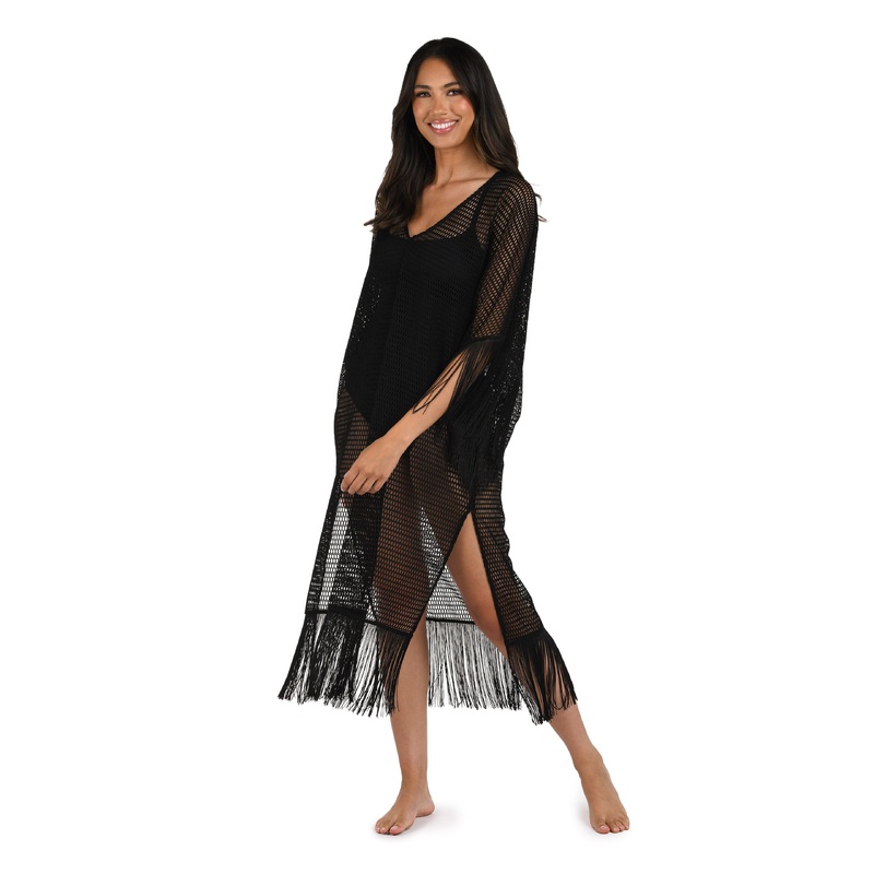 Fringed Out Long Caftan Cover Up – FINAL SALE