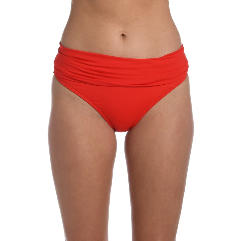 Island Goddess Shirred Band Hipster Bottom – Cherry (Final Sale)