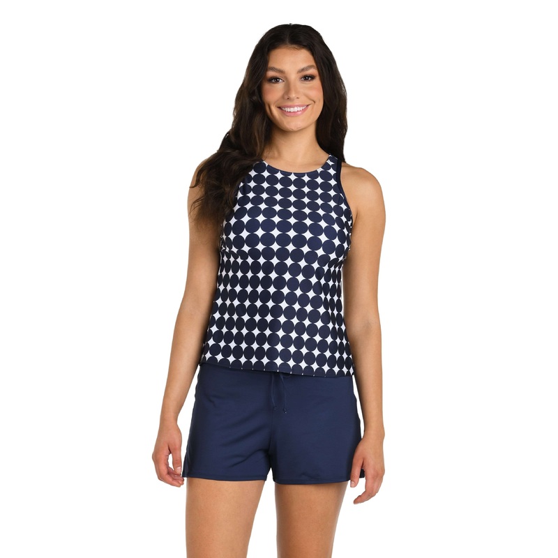 24th & Ocean Mod Illusions High Neck Over The Shoulder Tankini Top – FINAL SALE
