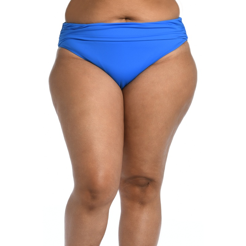 Island Goddess Shirred Band Hipster Bottom – Capri Blue (Final Sale)