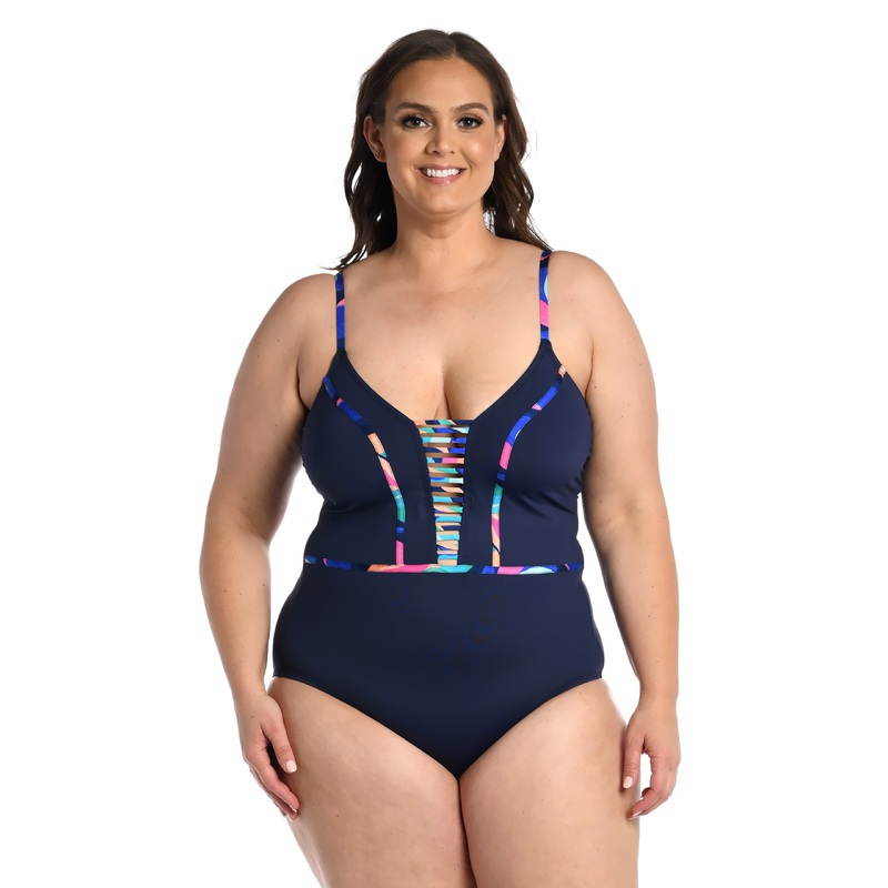 Painted Leaves Plunge One Piece – FINAL SALE