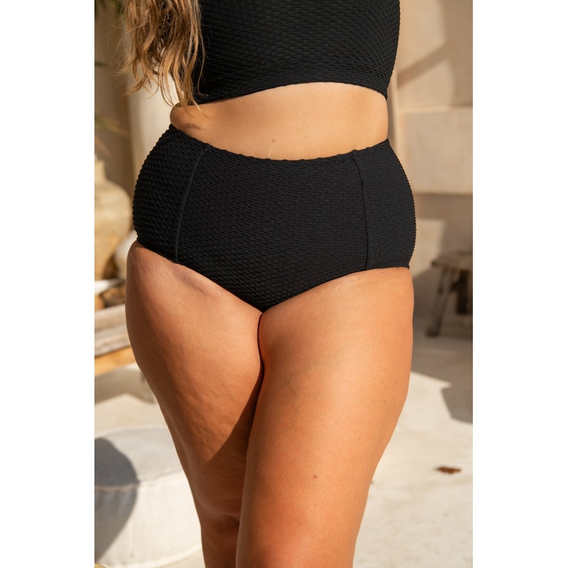 Penelope Bikini Bottom – Black Waffle