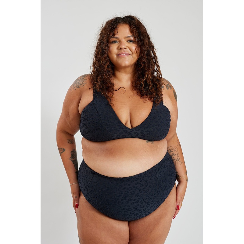 Penelope Bikini Bottom Curve – Textured Leopard Charcoal