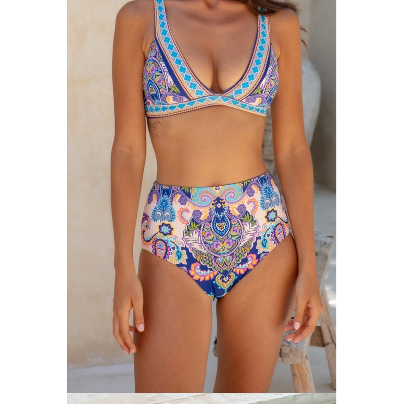 Sadie Bikini Bottom – Peacock Swirls
