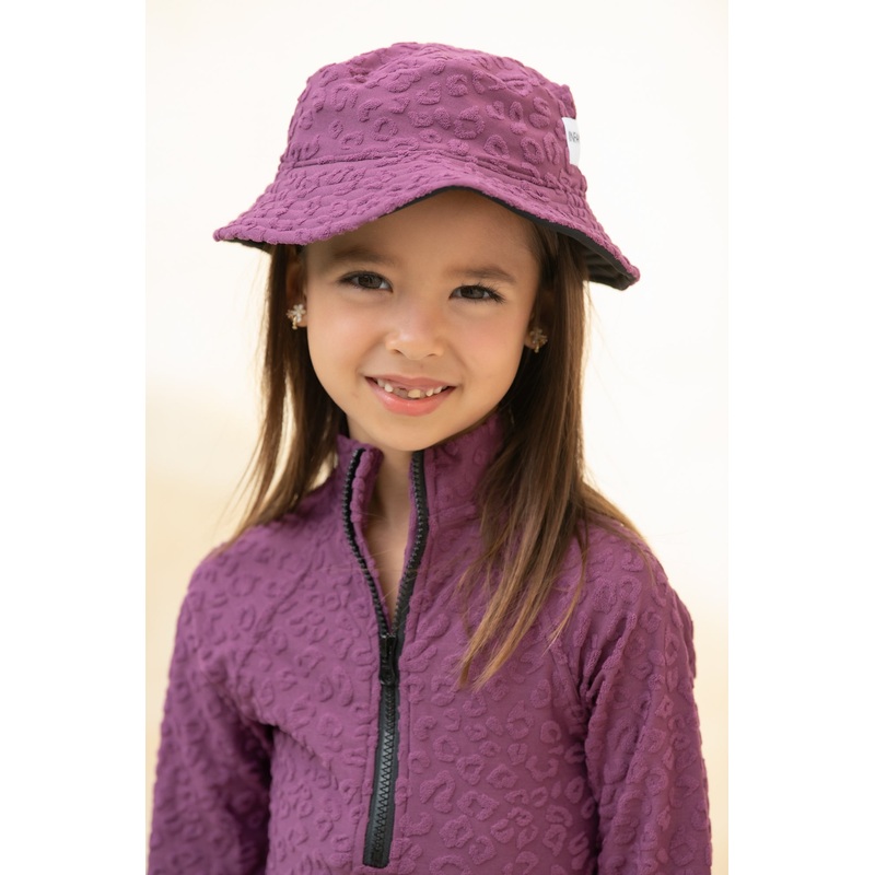 Daisy Swim Hat – Textured Leopard Grape