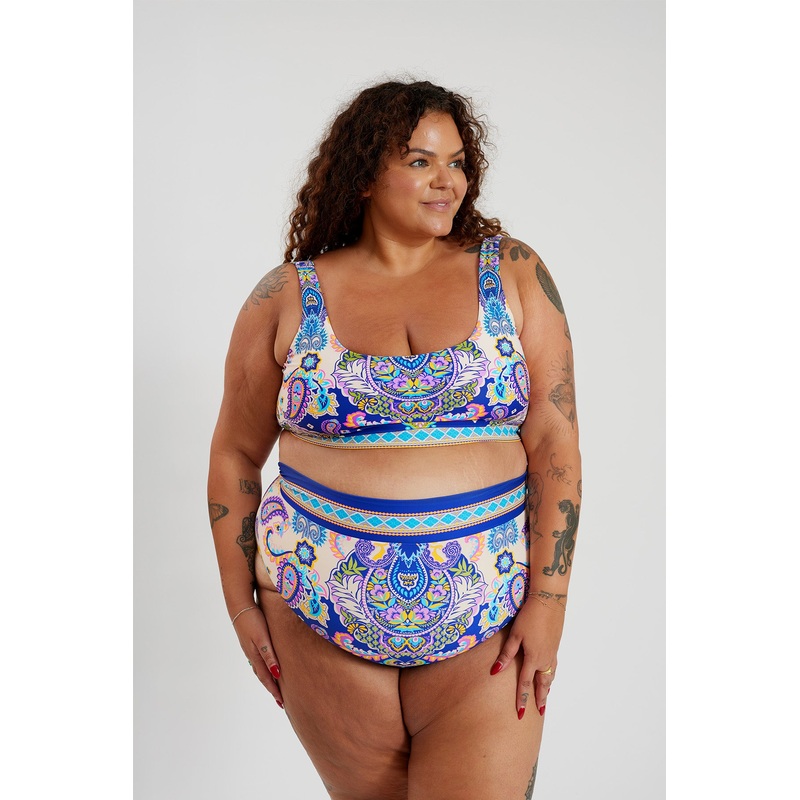Gia Bikini Top Curve – Peacock Swirls